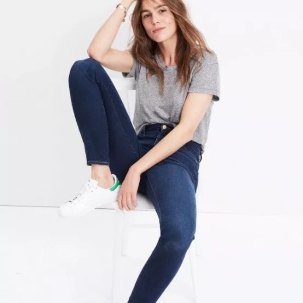 Madewell 10" High Rise Skinny Jeans Women's 27 Dark Wash Blue Stretch Denim Pant